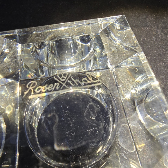 2 unmatching Clear Crystal Rosenthal Votive Candle Holders - Picture 7 of 9